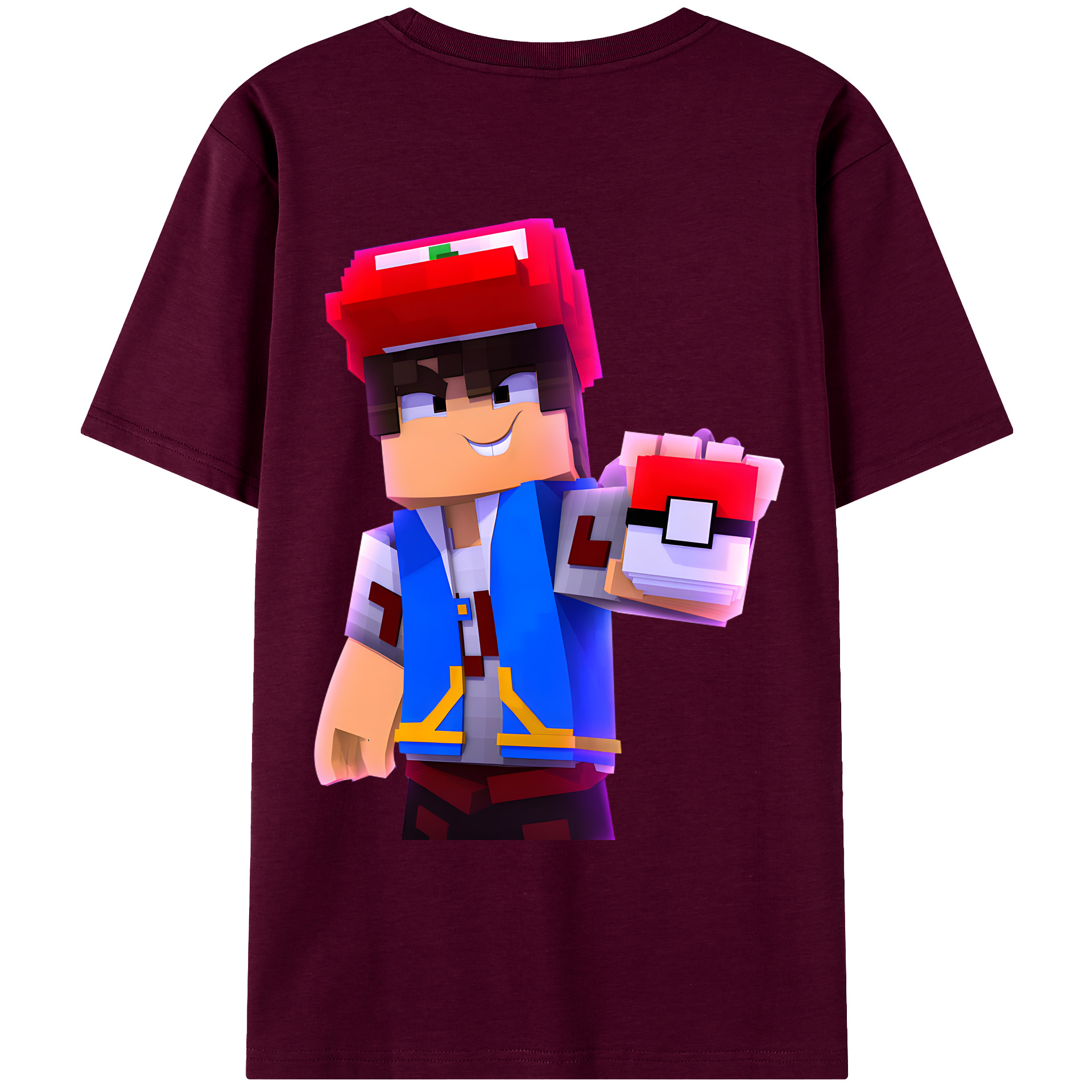 （画像用） マインクラフト ブロックの世界 Minecraft MC Block world レディース半袖Tシャツ(バックプリント)
